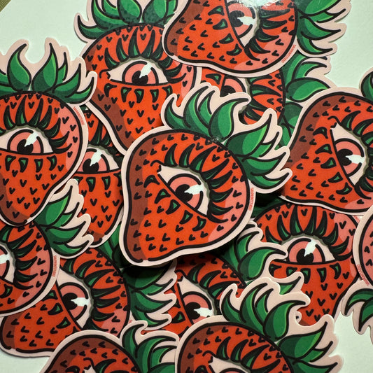 Strawberry Stare | Sticker
