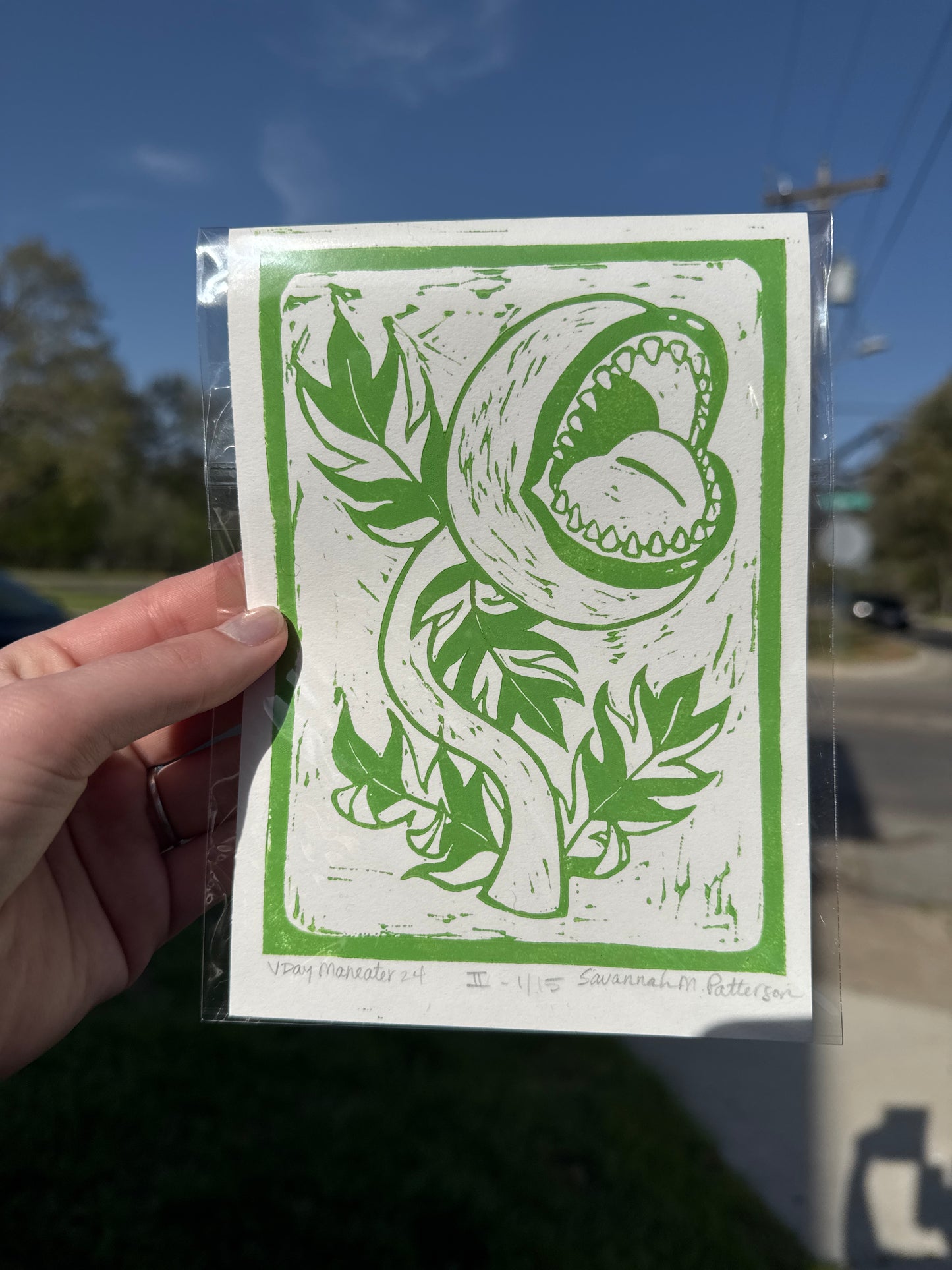 VDay Maneater | Linocut Print