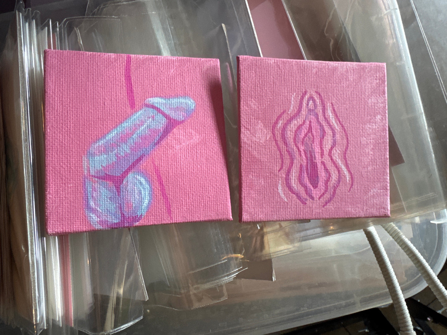 Genitalia paintings acrylic mini painings