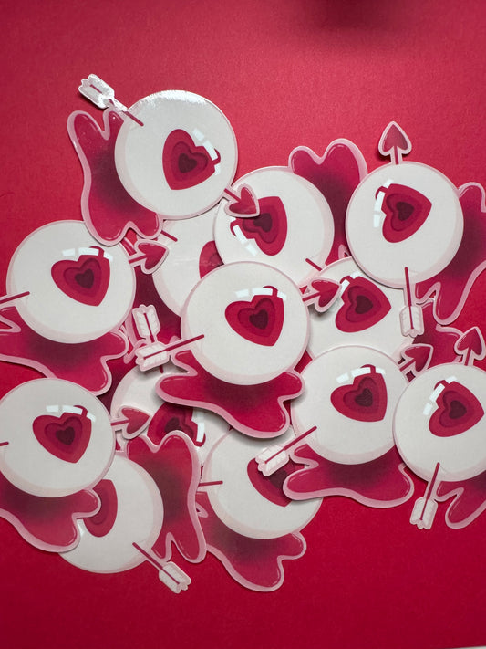 Vday Eyeball Red Heart Iris | Sticker