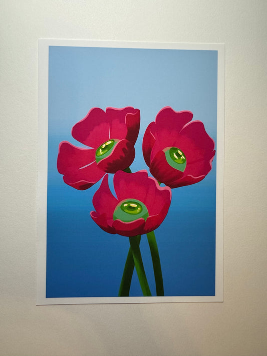 Trio Eyeball Flowers Pink | Digital