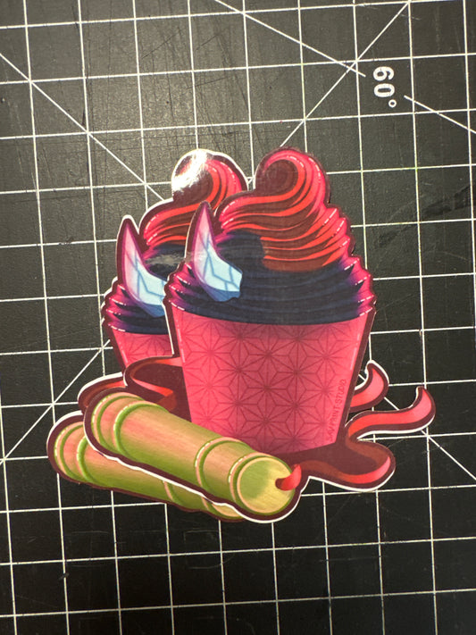 Nezuko Anime Cupcake | Sticker