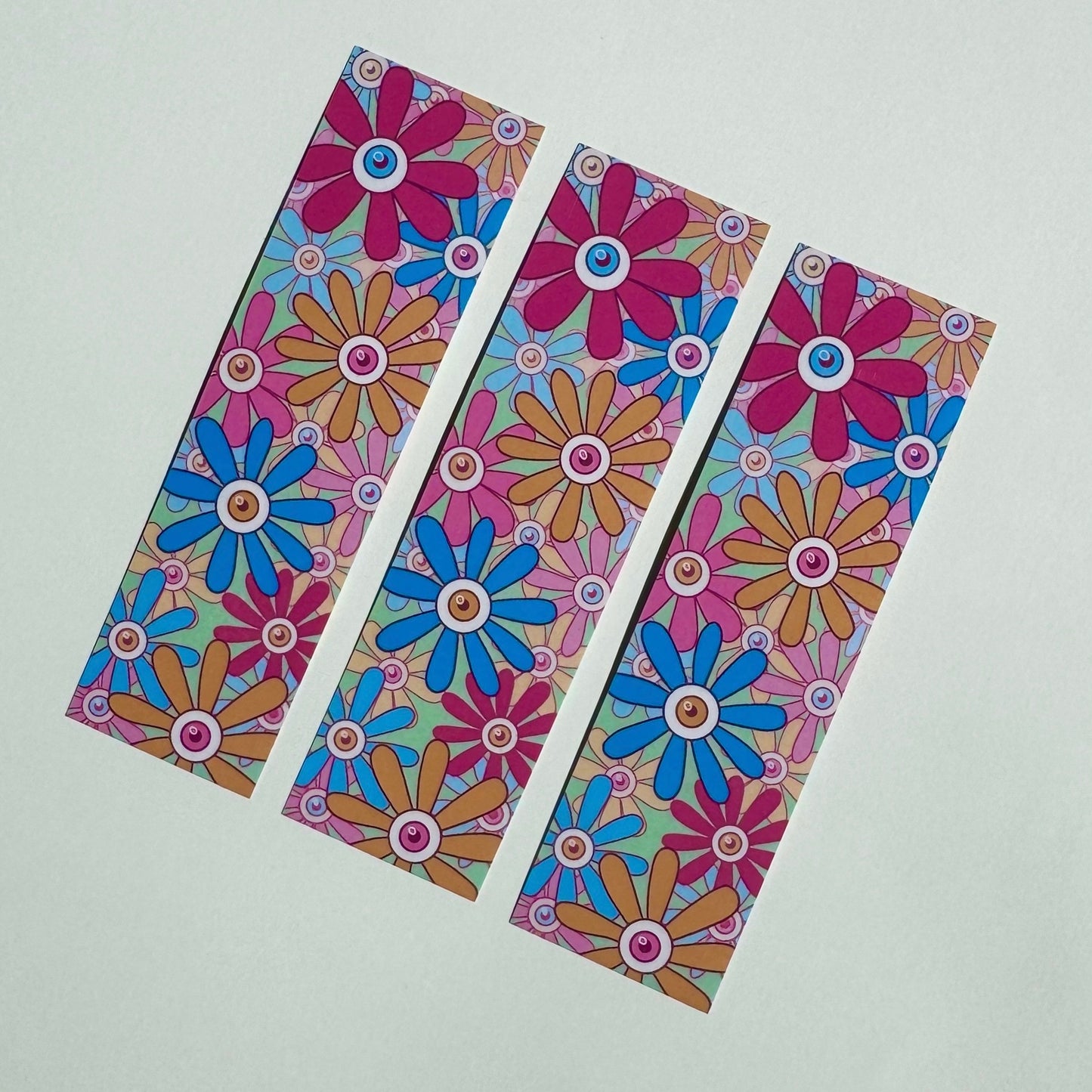 Eyeball Flowers Retro | Bookmark