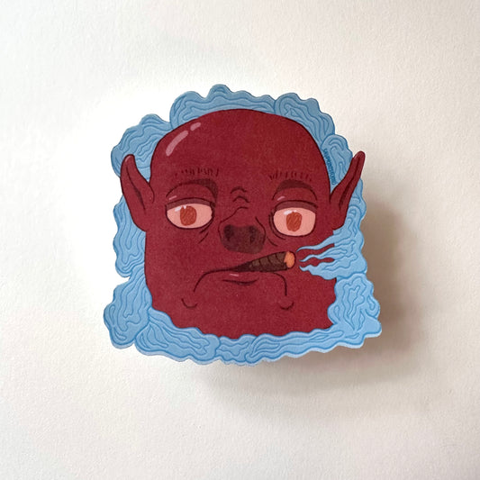 Smoking Ogre Red Blue | Sticker