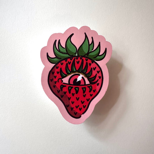 Strawberry Stare | Sticker