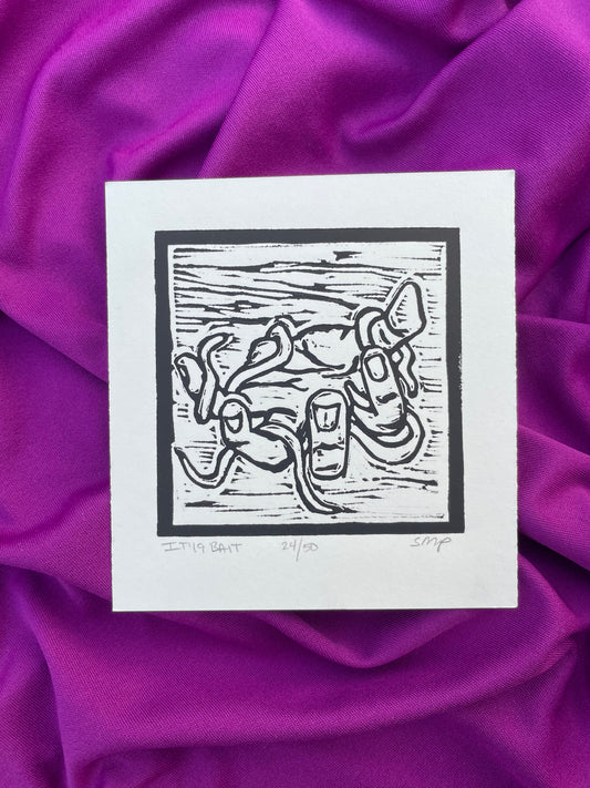 Bait | Linocut Print