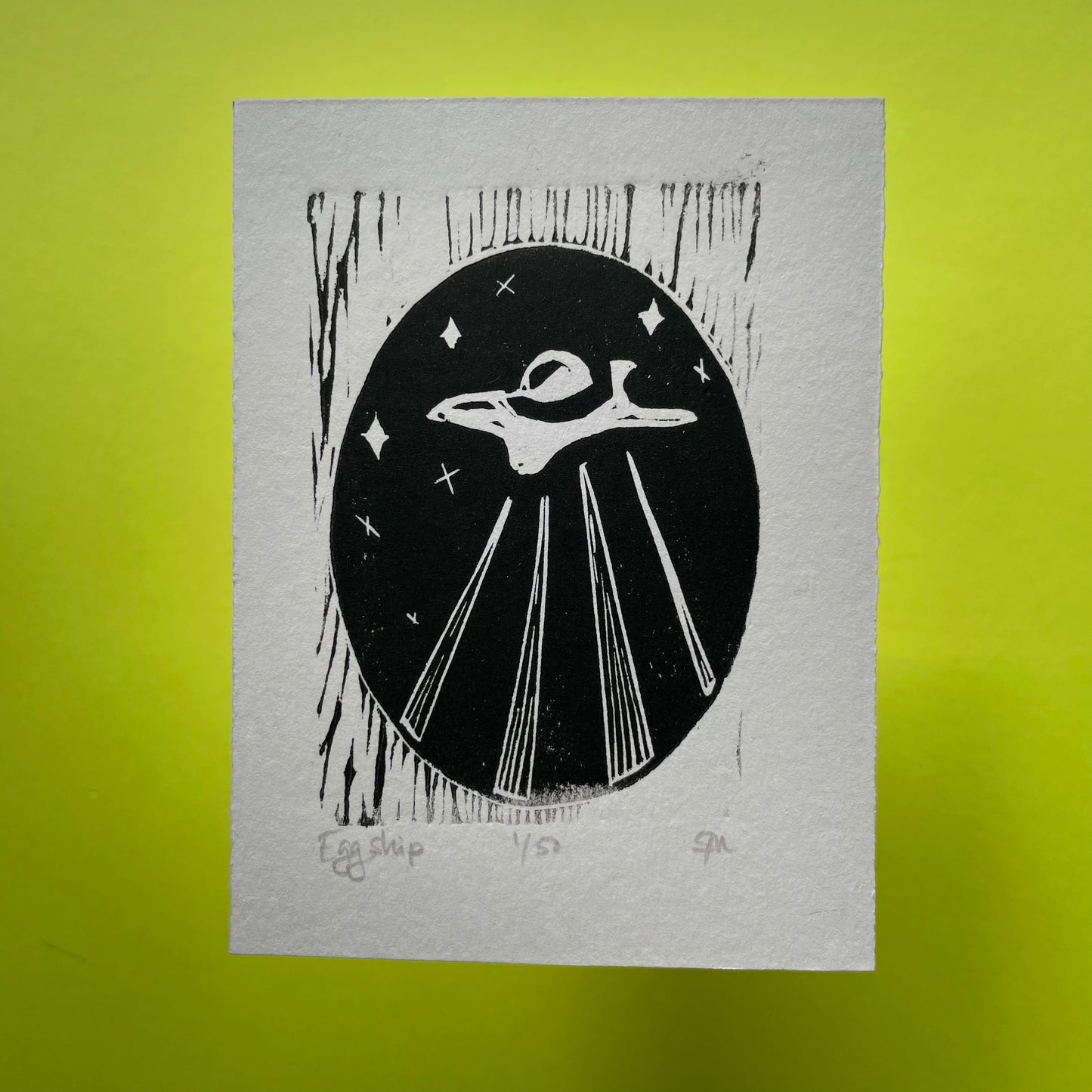 Egg Ship | Linocut Print