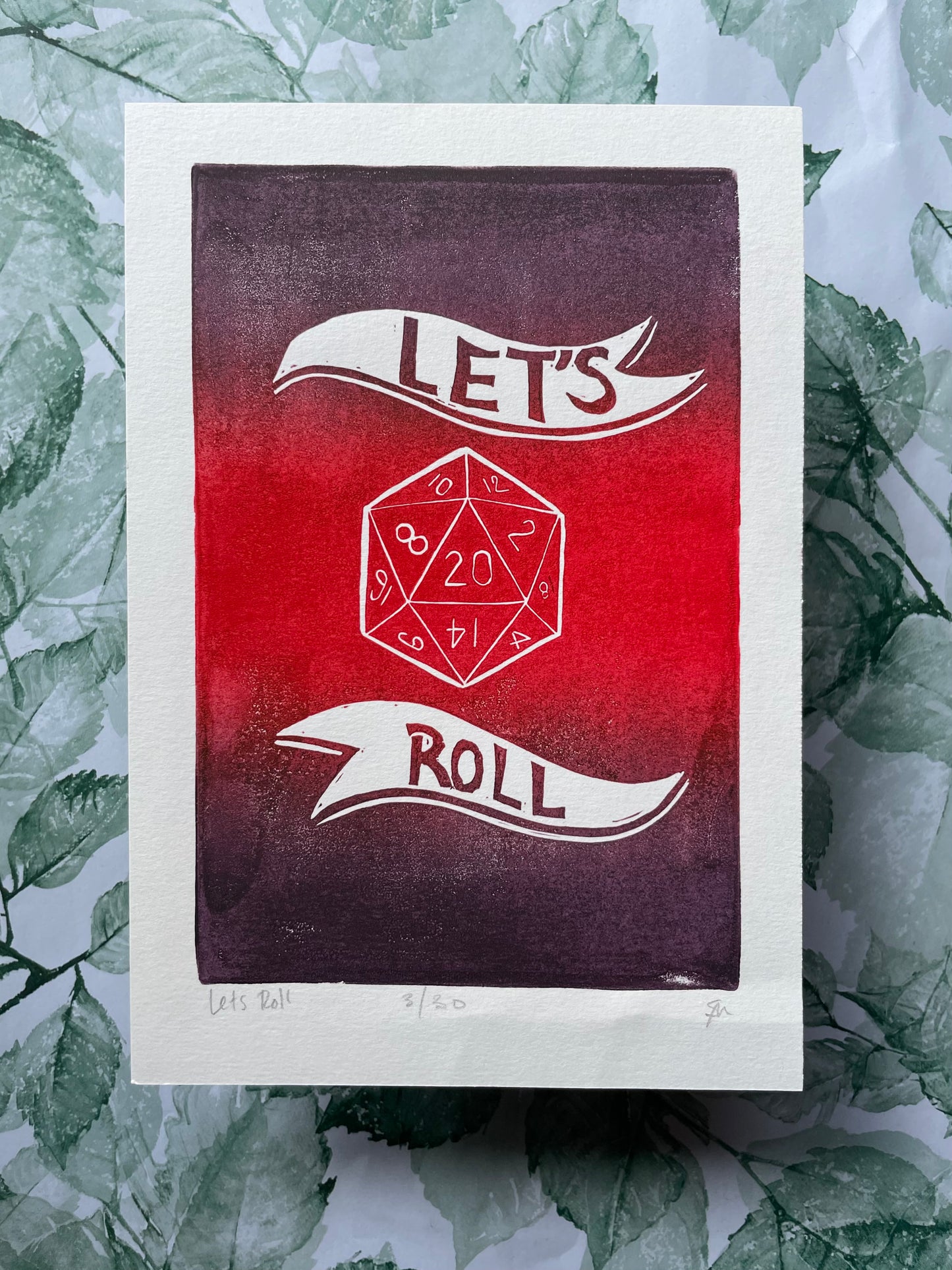 Let’s Roll | Linocut Print