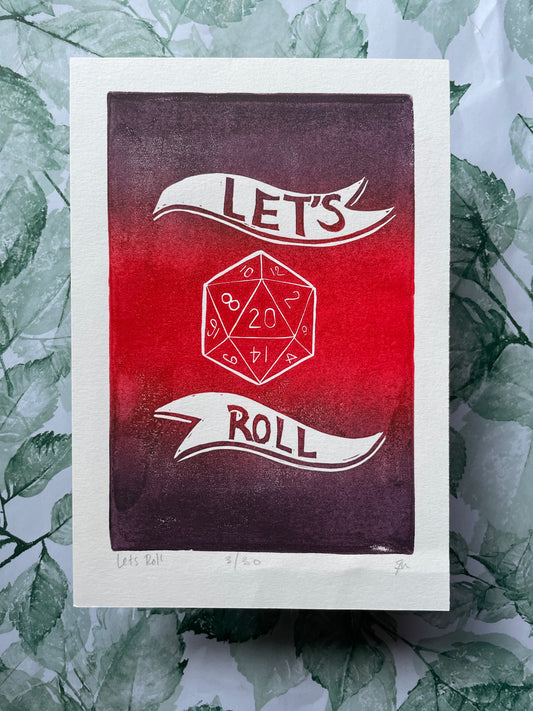 Let’s Roll | Linocut Print