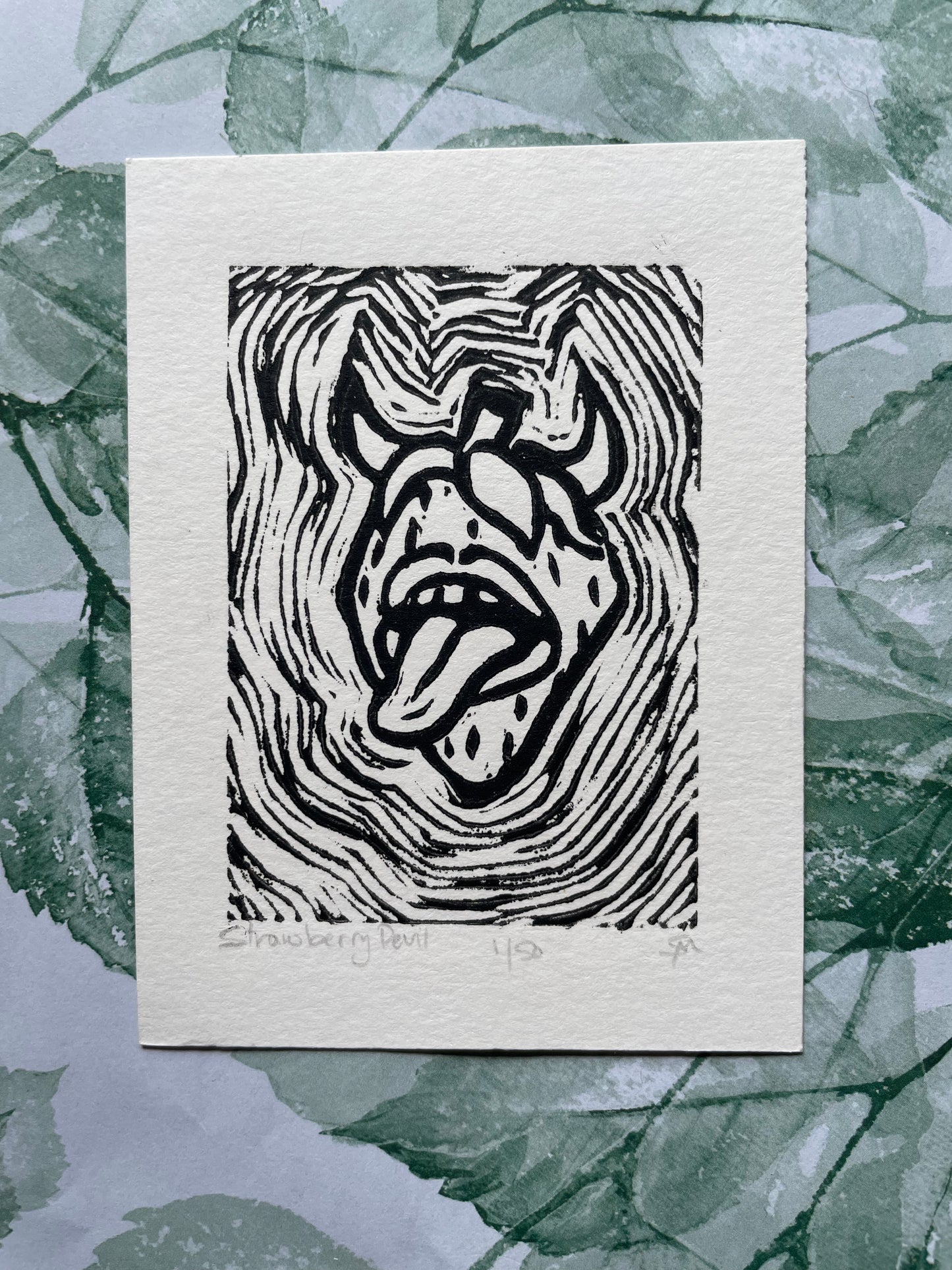 Strawberry Devil | Linocut Print