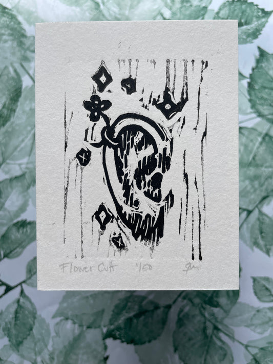 Flower Cuff | Linocut Print