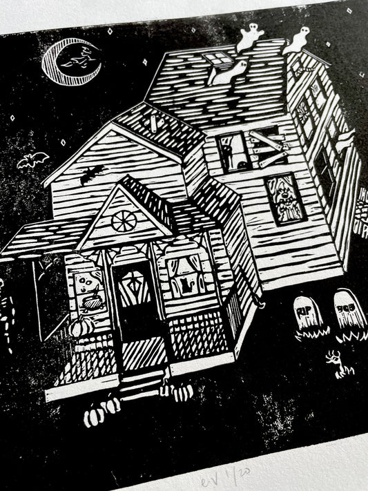 Haunted | Limited Edition | Linocut Print